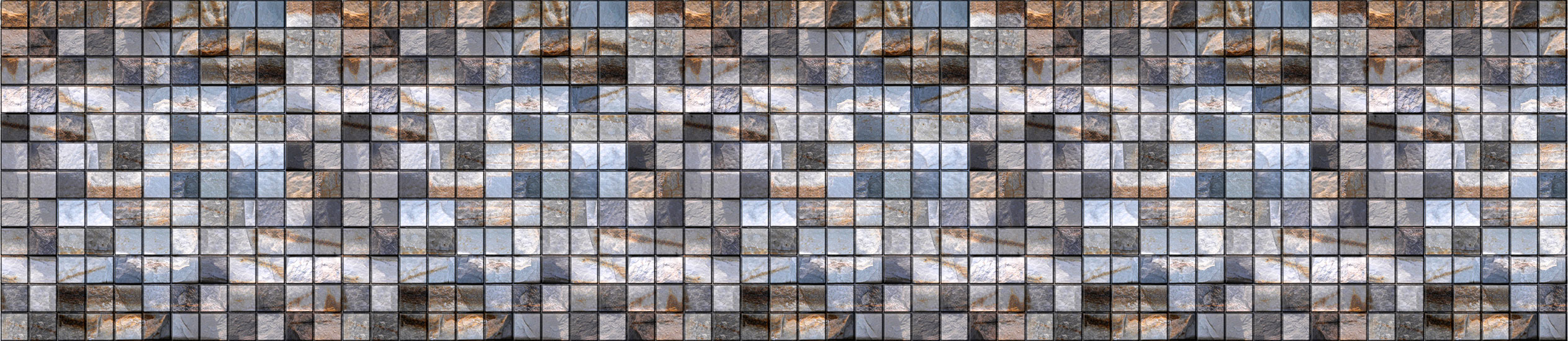 SP 052 панель 2800х610х6 Сине-серые квадратики